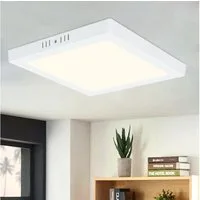 ZMH LED Deckenleuchte Wohnzimmer ∅23CM Weiß Modern 18W Deckenlampe Kinderzimmer, Augenschutz, LED fest integriert, Neutralweiß, 4000K Flurlampe für Küche Büro Esszimmer