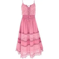 Guru-Shop Midikleid Besticktes Boho Sommerkleid, langes besticktes.. alternative Bekleidung