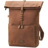 DRAKENSBERG Reiserucksack Roll-Top »Arthur« Havanna-Braun, 17" Laptoprucksack mit Technik-Organizer-Fach für Zubehör, Vintage