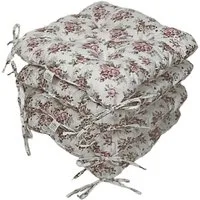 Rattani Sitzkissen Set 4 x Stuhlkissen Sitzkissen Klara 42 x 42 cm Living Rose, Material Living Rose, extra dicke Füllung