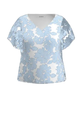 Bianca - Spitzenbluse blau - Gr. - 38