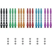 kwmobile Dartpfeil Dart Shafts Set mit Gummi Ring, aus Aluminium - 2ba Gewinde - 48mm lang Dartpfeil-Schäfte Dartschäfte