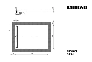 Kaldewei Duschwanne NEXSYS Mod.2624, 1000x1400, schwarz matt 100,Secure Plus  412446302676