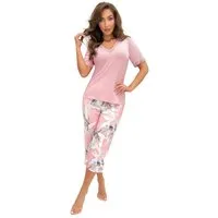 Donna Schlafanzug Evita (Set, 2 tlg., 2-teilig) Damen Pyjama 2-teilig Schlafanzug 3/4 Hose Kurzarm Viskose Sommer