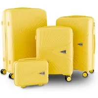 Berwin Trolleyset mit Beautycase Modell Cryta Tropic Gelb, 4 Rollen, (Set, 4 tlg., MS-19771)