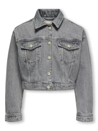 KIDS ONLY - KOGMALIBU L/S RHINESTONE JACKET DNM medium grey denim - Gr. - 158