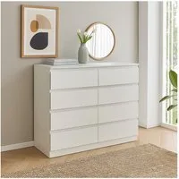 HTI-Living Sideboard Moderne Kommode mit 8 grifflosen Schubladen Weiß (Stück, 1 St., 1 Kommode ohne Dekoration), Sideboard