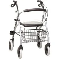 RUSSKA Rollator Russka Leichtgewicht Rollator ALUMINIUM Komplettset, Komplettset, Gehhilfe, zusammen klappbar, Reflektoren, PU-Bereifung