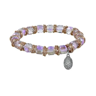 konplott - Elastisches Armband - Festival lila/weiß