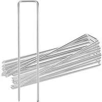 Youyijia Gartenbox 100 Stück Erdanker aus Stahl 150x30x2.5mm U-Form Rostfreier verzinkter (100 St)