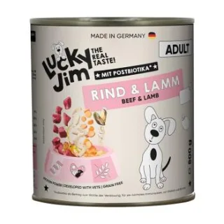 Lucky Jim Nassfutter Hund, Adult, Rind und Lamm 6x800 g