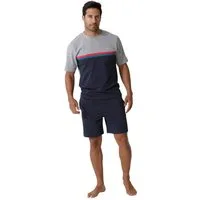 le jogger® Pyjama (2 tlg., 1 Stück) Schlafanzug mit Colorblock