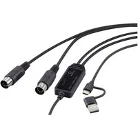 Renkforce Renkforce RF-6439636 USB, MIDI Adapter [2x DIN-Stecker 5pol. - 1x USB- TV-Adapter, 200.00 cm