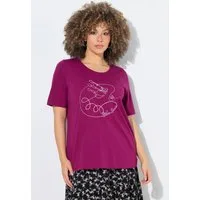 Ulla Popken T-Shirt T-Shirt Motivdruck Classic Rundhals Halbarm