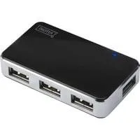4-Port USB 2.0 Hub, USB-Hub schwarz/silber