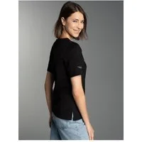 Trigema T-Shirt TRIGEMA T-Shirt DELUXE Baumwolle mit Kristallsteinen (1-tlg)