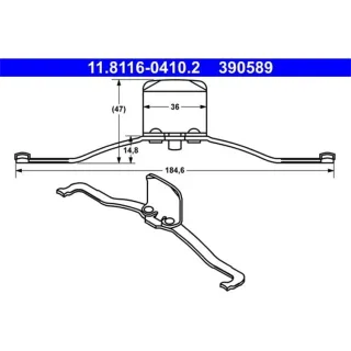 ATE Feder f?r Bremssattel vorne Audi Skoda Opel Saab 9-3 Seat VW