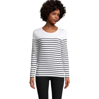 SOLS - "Matelot" T-Shirt für Damen Langärmlig (Weiß)