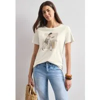 STREET ONE Print-Shirt aus softem Materialmix