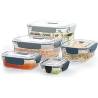 Joseph Joseph Frischhaltedose Editions Nest Lock, Polyprophylen (PP), (Set, 5-tlg), luftdicht, auslaufsicher & stapelbar, je 230,540,1100,1850 3000ml