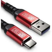 CABLETEX Smartphone-Kabel, USB-C, USB-A (200 cm), Nylonmantel