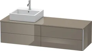 Duravit XSquare Konsolenwaschtischunterbau wandhängend Flanell Grau Hochglanz 1600x548x400 mm - XS49 XS4914L8989