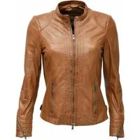 Zimmert Leather Lederjacke Tina (1-St) weiches Leder, Braun, Rot, weiss