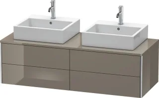 Duravit XSquare Konsolenwaschtischunterbau wandhängend Flanell Grau Hochglanz 1400x548x400 mm - XS49 XS4916B8989
