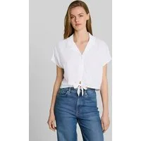TOM TAILOR Denim Kurzarmbluse Blusen & Shirts Resort Hemdbluse mit Knotendetail