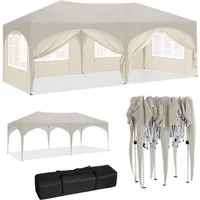 Woltu Pavillon, mit 6 Seitenteilen, 3x6 m, mit 6 Seitenwänden, höhenverstellbar