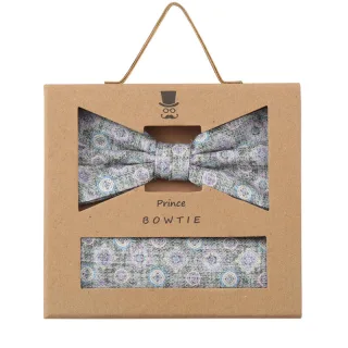 prince bowtie - Set Fliege + Einstecktuch h-grau - Gr. - OS