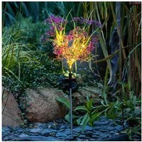 Spetebo Gartenstecker Garten Solarstecker Heidekraut mit 28 LED - 65 cm (Stück, 1-St., Gartenstecker Heidekraut) Deko Gartenstecker warm weiß beleuchtet