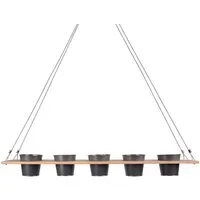 UNUS HOME Blumenkasten Kräuterbar, Pflanzenbar (100cm, grau), Stabile Drahtseilaufhängung, hängende Kräutertöpfe