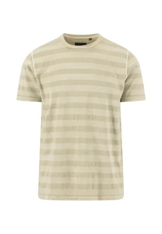 FYNCH-HATTON - Jacquard Tee striped pistachio - Gr. - XXL