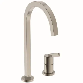 Ideal Standard 2-Loch-Küchenarmatur Gusto Ausladung 204mm eckiger Auslauf Silver Storm, BD423GN BD423GN