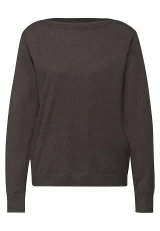 Street One - Basic U-Boot Pullover rustic brown mel. - Gr. - 38