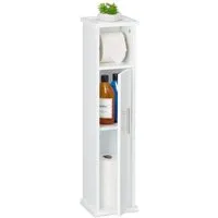 relaxdays Toilettenpapierhalter Weißer Toilettenpapierhalter stehend (1-St)