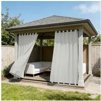 Lapalife Outdoorvorhang Vorhänge 100% Verdunkelnd, Wasserdicht Sonnenschutz Gardinen, Metallösen Oben, Riemen Unten, Kabellos & Leicht, Für Terrasse Garten