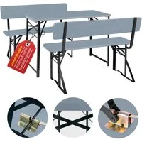 Stagecaptain Bierzeltgarnitur Hirschgarten BB-119 Sitzgarnitur mit Lehne 119 cm Länge, (3-tlg., 2 x Bank, 1 x Tisch), Mit aufsteckbarer Rückenlehne