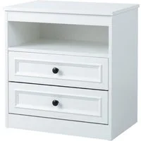 OTTO home Nachttisch Arrian, 2er-Set, Landhausstil, 2 Schubladen & Ablagefach, weiß (Set, 2-St., Nachtschränke im klassischen Landhausdesign mit viel Stauraum)
