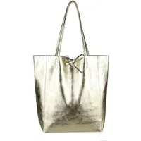 ITALYSHOP24 Schultertasche Made in Italy Damen Premium Leder SHOPPER Tasche HOBO Umhängetasche, Echtleder Business Bag leicht groß klassisch sicher geräumig Beutel