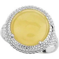 Cavill Solitärring Milchiger Bernstein Sterling Silber Ring (1-tlg)