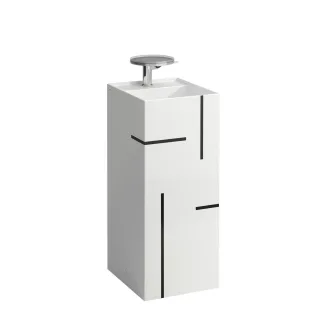 LAUFEN Waschtisch, freistehend Kartell 2 HL, ohne Überlauf 375x435x900 Linien schwarz, H811331D02815 H811331D028151
