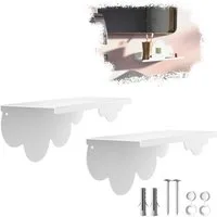 SO-TECH® Wandregal Schweberegal HOVER-XI 25 x 10 x 10 cm inkl. Befestigungsset, 2-tlg., Wandmontage, für Bad Küche oder Wohnzimmer, Weiß