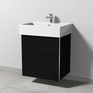 Sanipa 3way Waschtischunterbau zu Duravit Vero Air Waschtisch mit 2 Auszügen, Schwarz-Matt BS43308