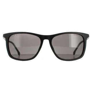 Hugo Boss Rectangle Herren Matt Schwarz Grau Polarisiert BOSS 1249/S/IT