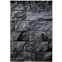 Teppium Teppich Steindesign, Rechteckig, Höhe: 12 mm, Modern Kurzflor Teppich Wohnzimmer Steinmauer Optik versch. größe