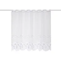 HOME WOHNIDEEN Gardine LEONORA (1 St), Stangendurchzug, halbtransparent, Wirkware, Kurzstore Jacquard, Scheibengardine