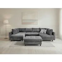 OTTO home Wohnlandschaft Antonia U-Form, B: 298 cm, Wohnlandschaft, Rückenkissen, 2 ottomane, Komfortablem Bonnelfederkern
