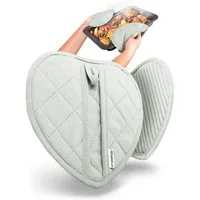 Wohnheld Topflappen Topflappen & Ofenhandschuhe 2er Set hitzebeständig 250° C, (Herz, bestehend aus 2x Ofenhandschuh), hitzebeständig perfekter Schutz einzigartiges Design